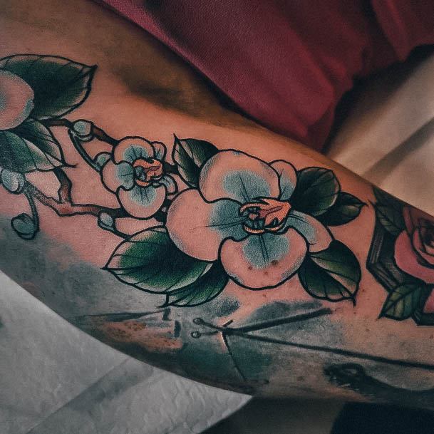 Girls Tattoos With Orchid