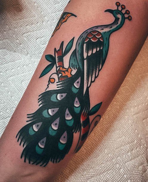 Girls Tattoos With Peacock