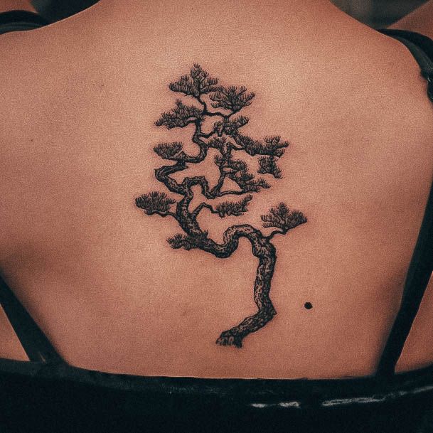 Girls Tattoos With Pine Tree