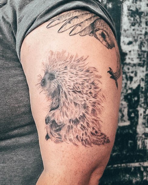 Girls Tattoos With Porcupine