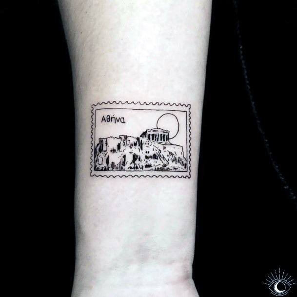 Girls Tattoos With Postage Stamp