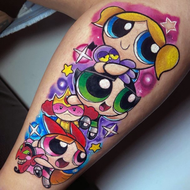Girls Tattoos With Powerpuff Girls Buttercup
