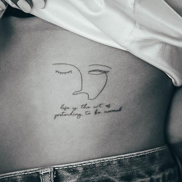 Girls Tattoos With Quote Ribs