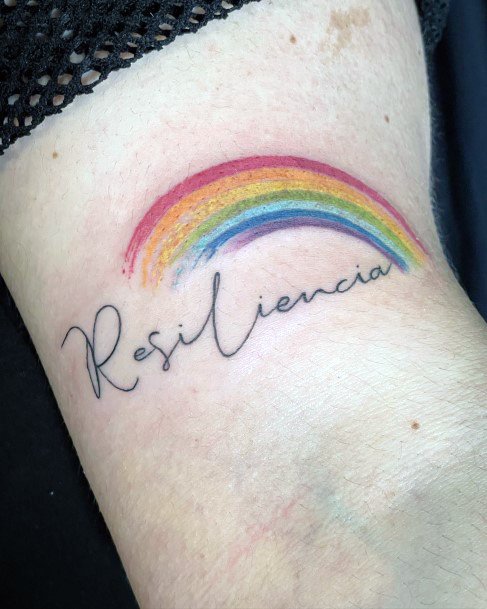 Girls Tattoos With Rainbow