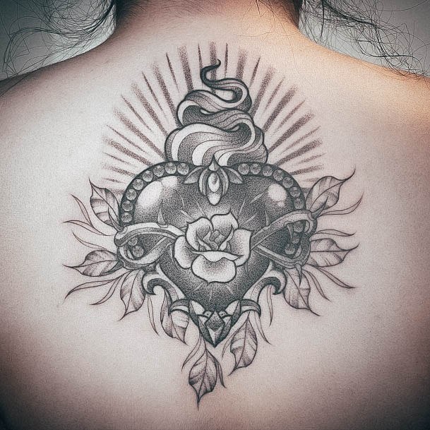 Girls Tattoos With Sacred Heart