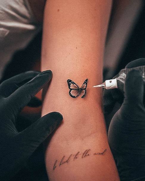 Girls Tattoos With Small Butterfly