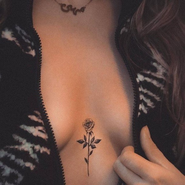 Girls Tattoos With Small Rose