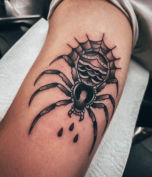 Girls Tattoos With Spider