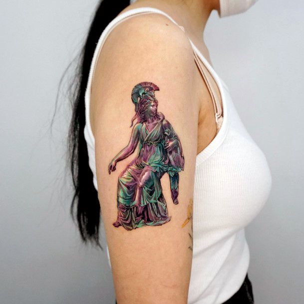 Girls Tattoos With Statue