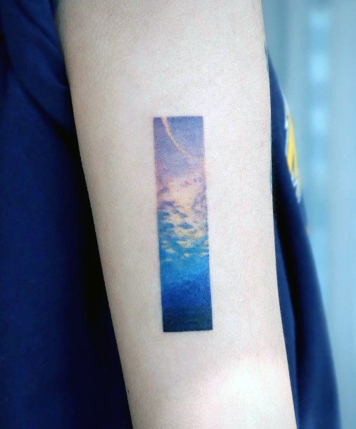 Girls Tattoos With Sunset Sunrise