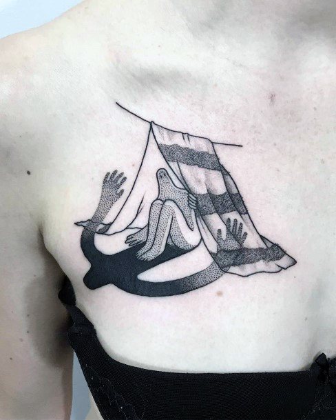 Girls Tattoos With Tent