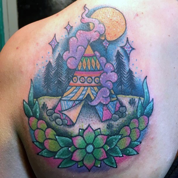 Girls Tattoos With Tipi