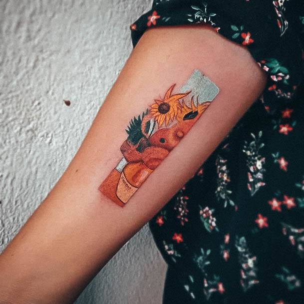 Girls Tattoos With Van Gogh