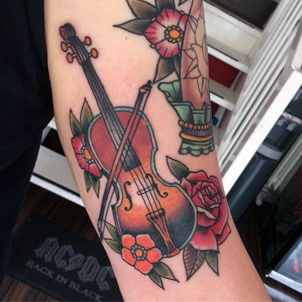 Girls Tattoos With Violin