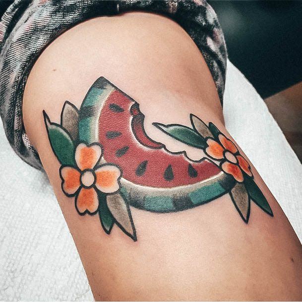 Girls Tattoos With Watermelon