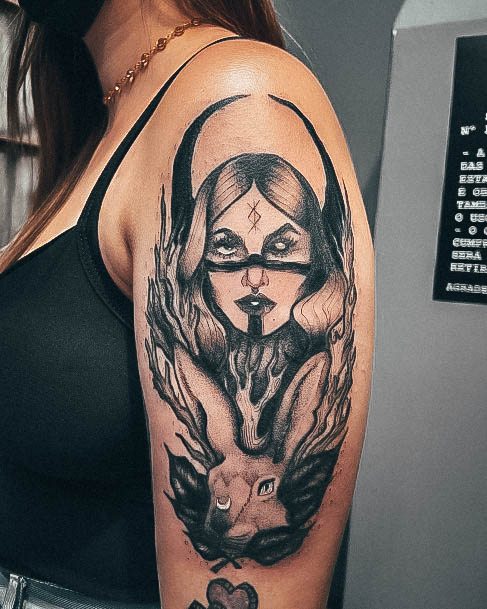 Girls Tattoos With Witch