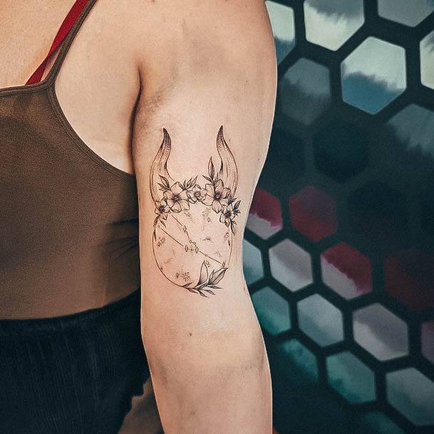 Girls Taurus Tattoo Art