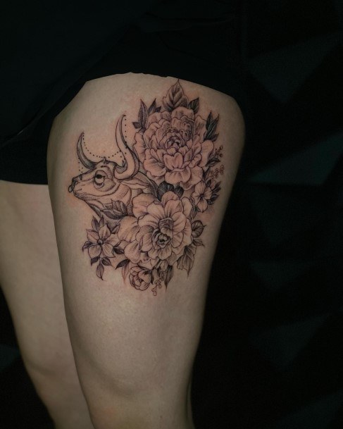 Girls Taurus Tattoo Designs