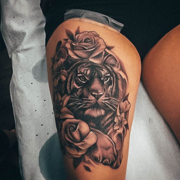 Girls Tiger Tattoo Designs