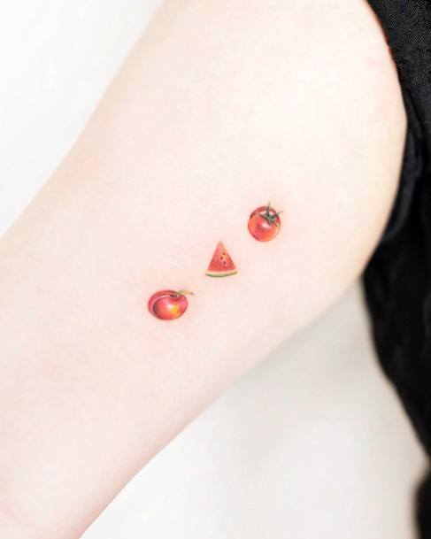 Girls Tomato Tattoo Art