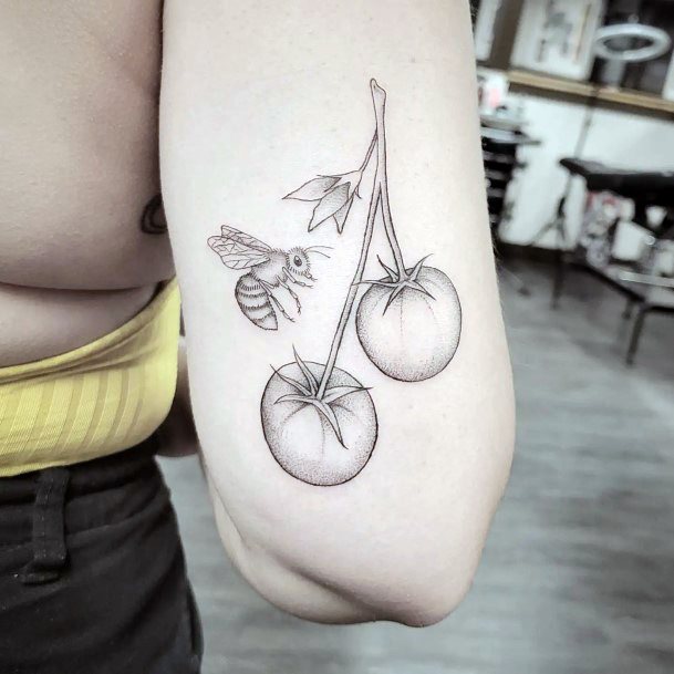 Girls Tomato Tattoo Designs