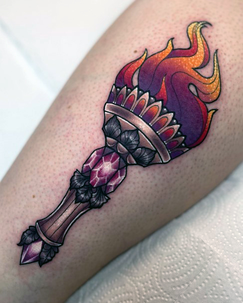 Girls Torch Tattoo Designs