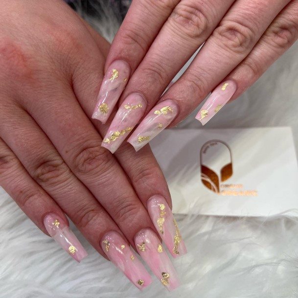 Girls Translucent Pink Nail Designs