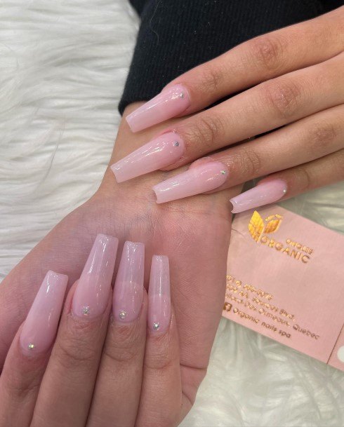 Girls Translucent Pink Nail Ideas