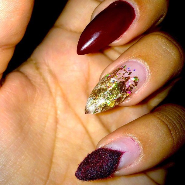 Girls Velvet Nail Designs