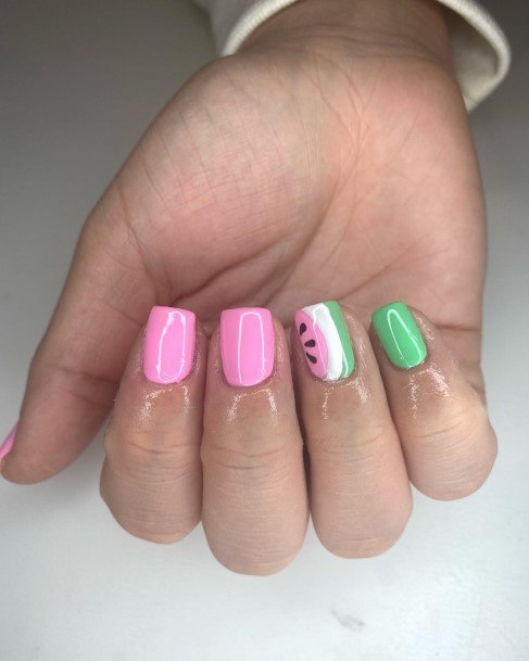 Girls Watermelon Nail Designs