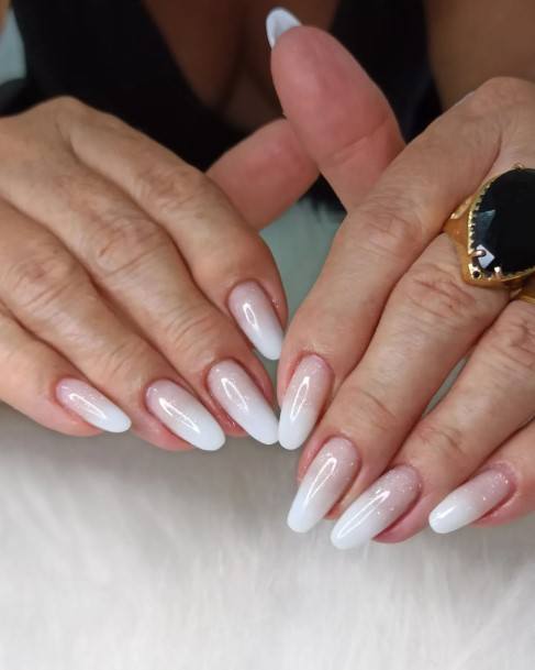 Girls White Almond Shaped Nail Designs