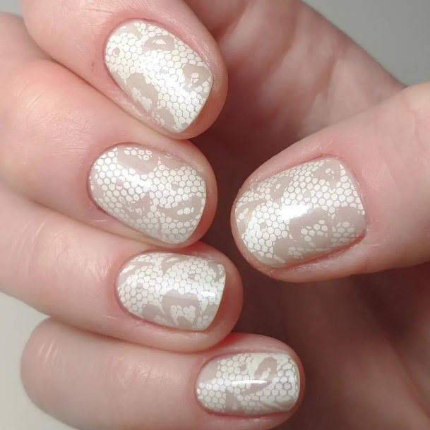 Girls White And Nude Nail Art Ideas