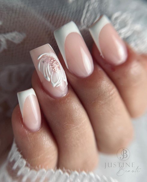 Girls White French Nail Ideas