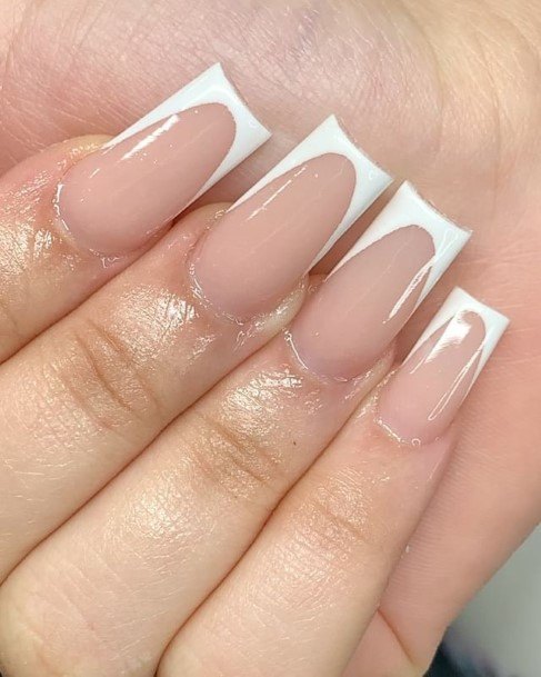 Girls White French Tip Nail Art Ideas