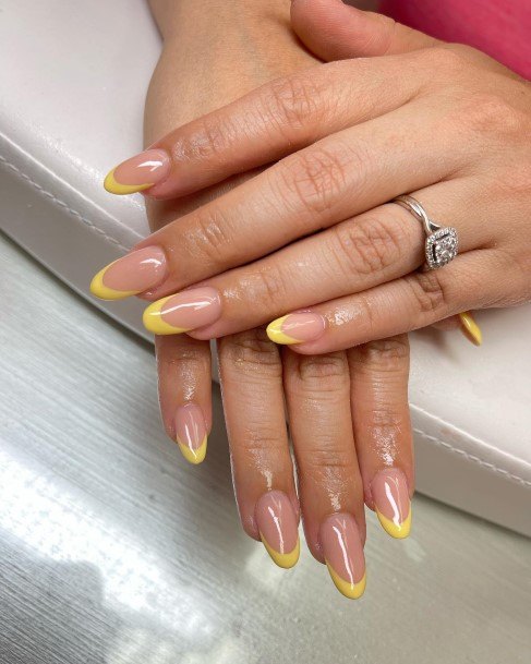 Girls Yellow French Tip Nail Art Ideas