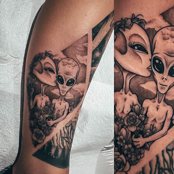 Girly Alien Tattoo Ideas