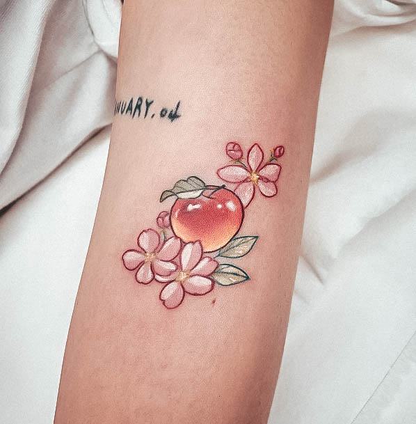 Girly Apple Tattoo Ideas