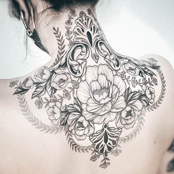 Girly Back Of Neck Tattoo Ideas