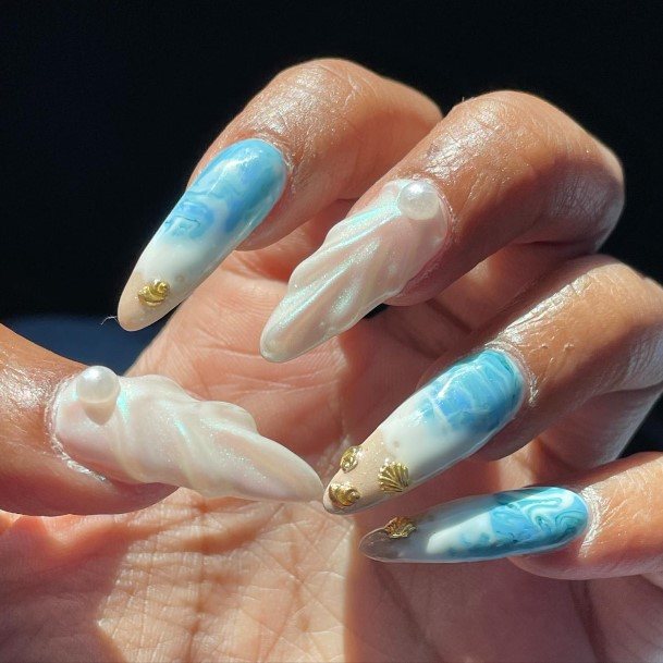 Girly Beach Nail Ideas