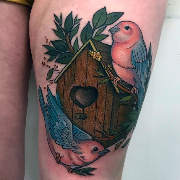 Girly Birdhouse Tattoo Ideas