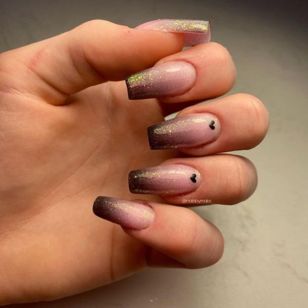 Girly Black Ombre Nails Ideas