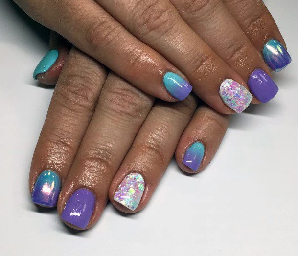 Girly Blue And Purple Nails Sparkly White Mermaid Ideas For Girls
