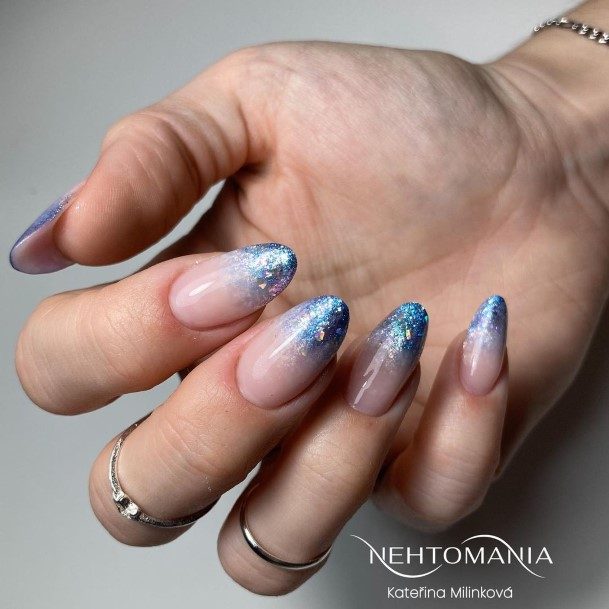 Girly Blue Winter Nails Ideas
