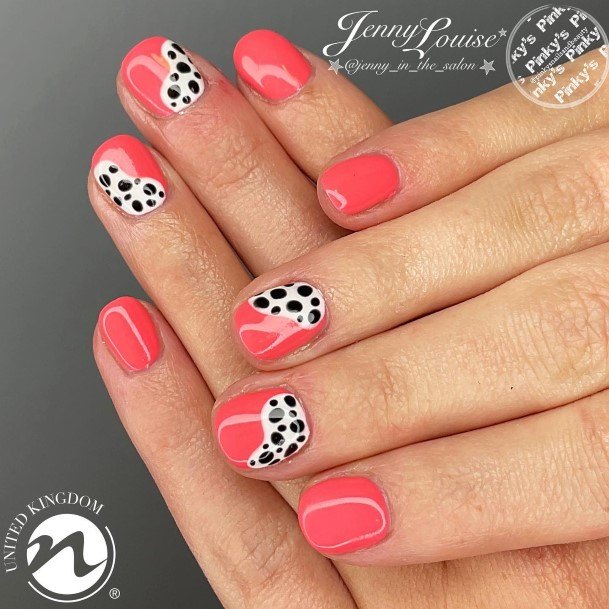 Girly Bright Coral Nail Ideas