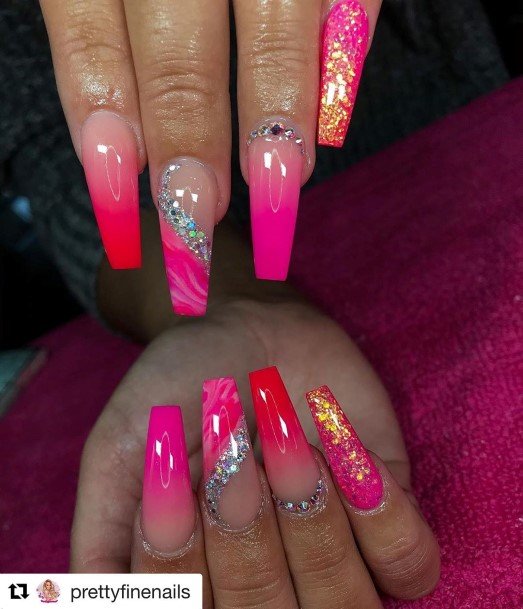 Girly Bright Pink Nail Ideas