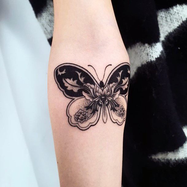 Girly Butterfly Flower Tattoo Ideas