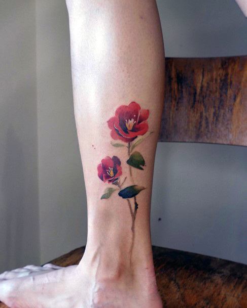 Girly Camellia Tattoo Ideas