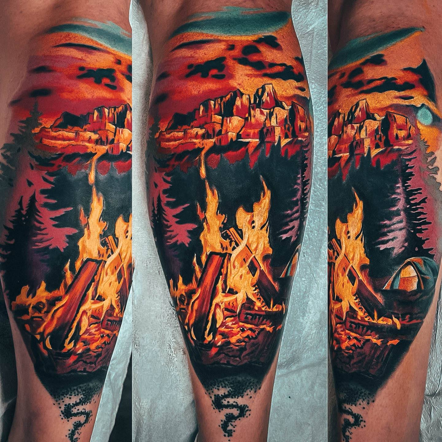 Girly Campfire Tattoo Ideas