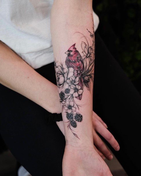 Girly Cardinal Tattoo Ideas