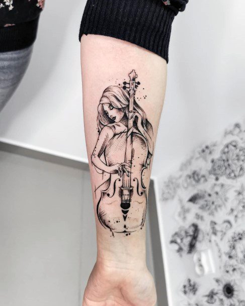 Girly Cello Tattoo Ideas